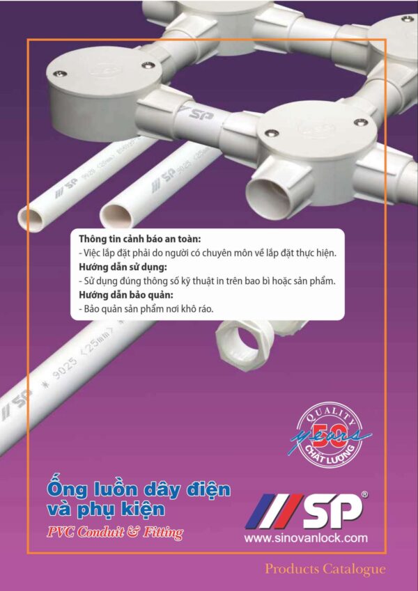 Catalogue ống luồn dây điện PVC Sino Vanlock 72024
